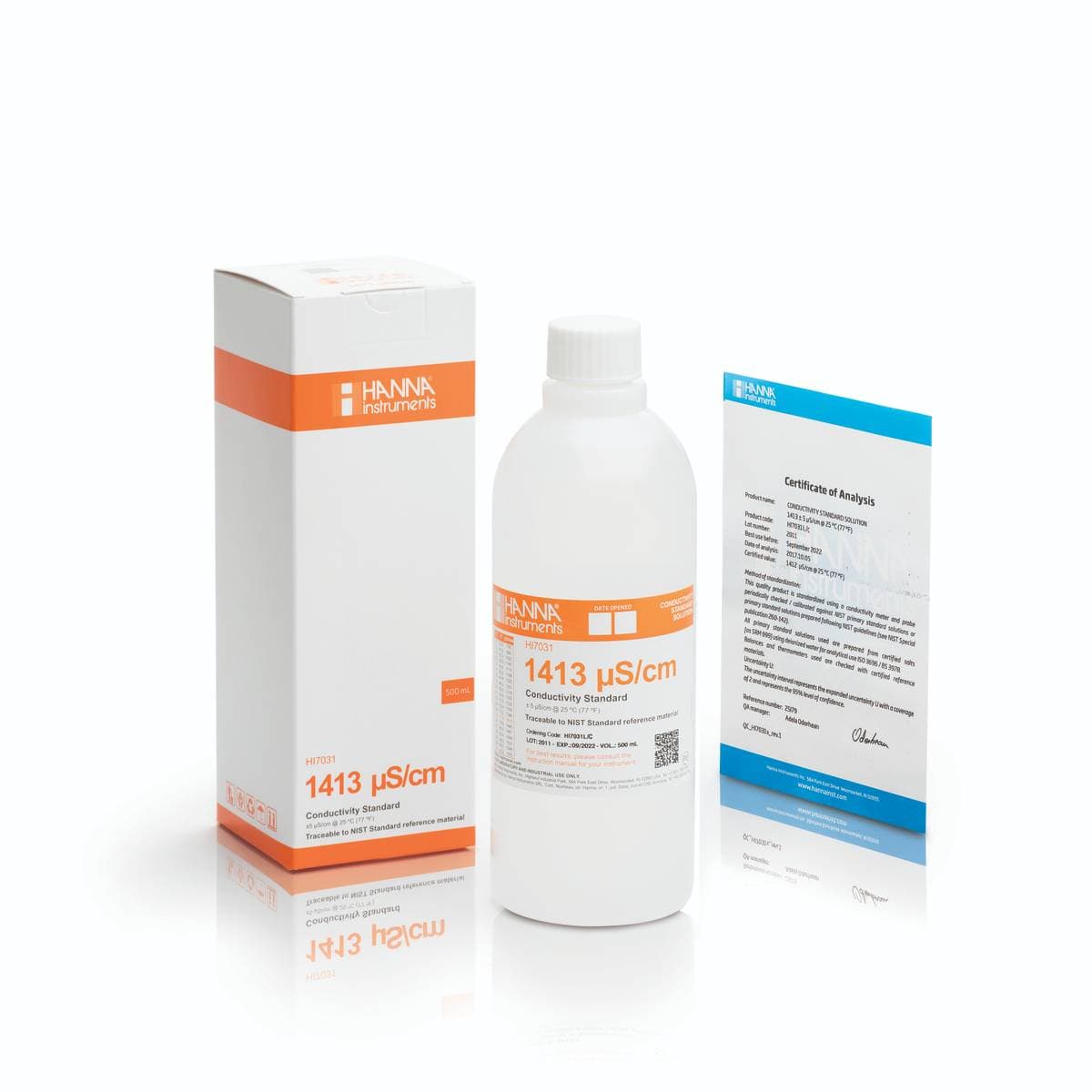 HANNA HI7031L/C soluție de calibrare EC cu certificat, 500 ml