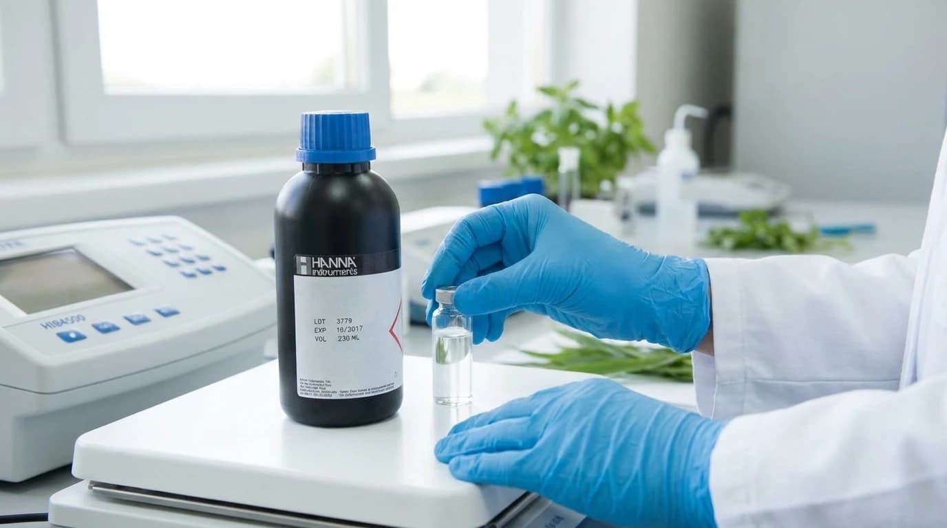 HI84500-50 kén-dioxid reagens – HI84500 műszerhez – használat közben, AI-generált kép